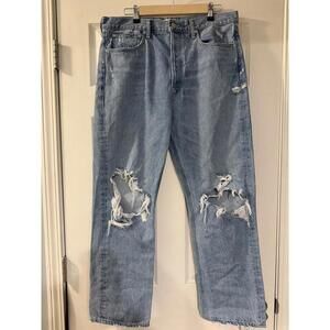 AGOLDE 90's Mid Rise Loose Fit Distressed Jeans